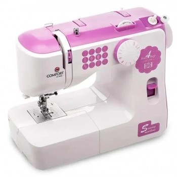 Швейная машина Comfort 210 белый-розовый (электромеханическая, челнок - вертикальный, швейных операц (Код: УТ000041302)