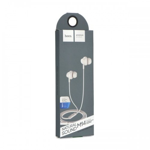 Наушники Hoco M14, Inital Sound, микрофон, кабель 1.2м, цвет: бел