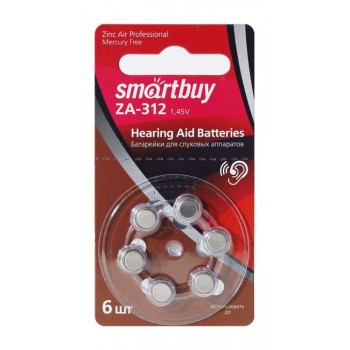 Элемент питания SMARTBUY ZA 312 6BL (60/3000) (SBZA-A312-6B) (Код: УТ000035557)