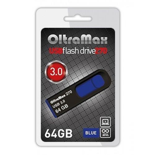 USB флэш-накопитель OltraMax 64GB 270 Blue 3.0 (Код: УТ000034607)