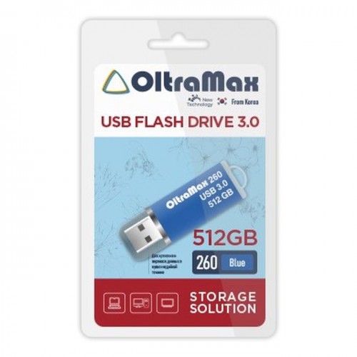 USB флэш-накопитель OltraMax 512GB 260 Blue 3.0 (Код: УТ000030440