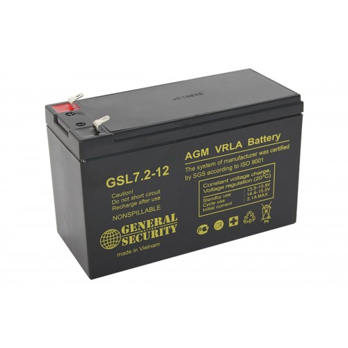 Аккумулятор GSL7.2-12 1 pcs GENERAL SECURITY 12Вольт/7Ампер  (Код...