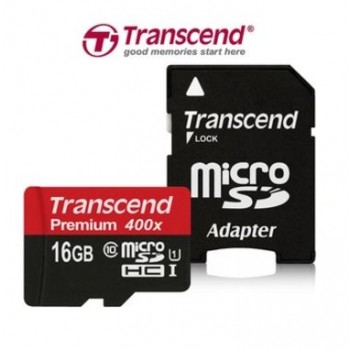 Карта памяти TRANSCEND Premium 400X 16 Гб Class 10 + adapter