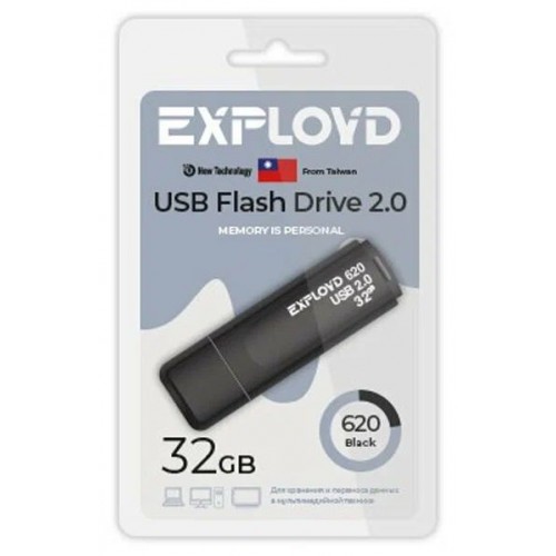USB флэш-накопитель Exployd 32GB 620 Black 2.0 (Код: УТ000029113)