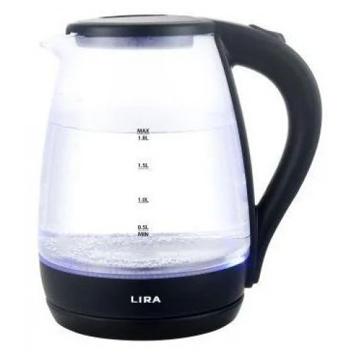 Чайник LIRA LR-0115 электрический стекло/черный  (Код: УТ00002835