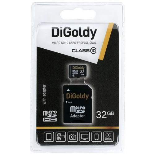 Карта памяти DiGoldy 32GB microSDHC Class10  с адаптером SD (Код:...