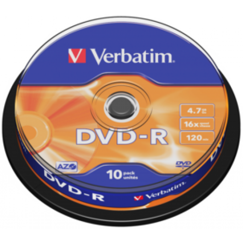 DVD-диск Verbatim DVD-R 4.7 GB (16х) CB-10 (200) (Код: УТ00000877