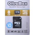 Карта памяти OltraMax 8GB Class 10 + SD адаптер