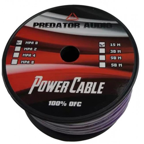 Силовой кабель (БУХТА 15 метров) Predator Audio 0Ga OFC (Код: УТ0...
