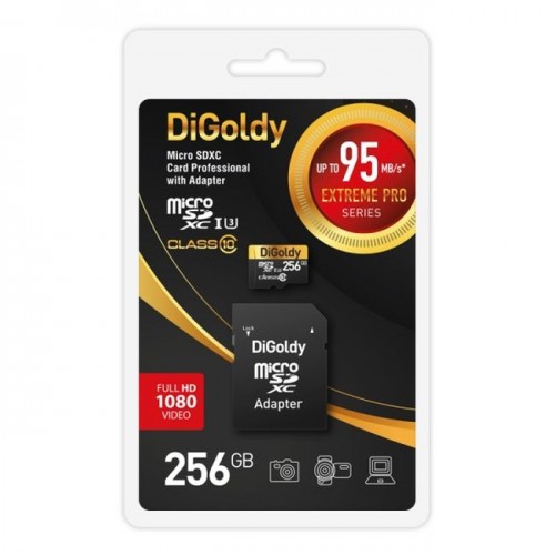 Карта памяти Digoldy 256GB microSDXC Class 10 UHS-1 Extreme Pro (