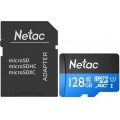 Карта памяти MicroSDXC   128GB  Netac  P500  Standard  Class 10  UHS-I (90 Mb/s) + SD адаптер 740 (Код: УТ000034151)