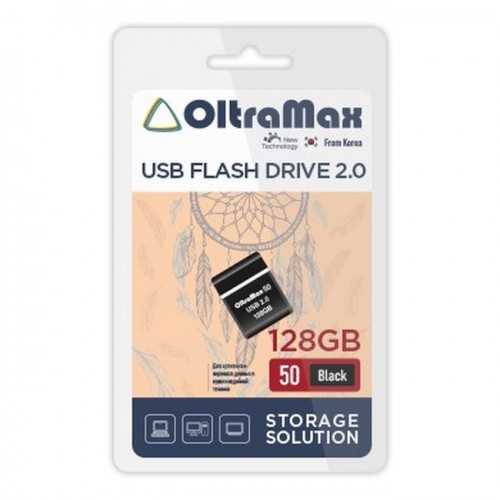 USB флэш-накопитель OltraMax 128GB 50 Black 2.0 (Код: УТ000035378