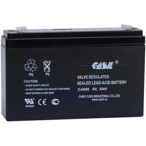CASIL  CA680   свинцово-кислотный аккумулятор  6V 8 Ah (Код: УТ00...
