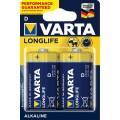 Элемент питания Varta LONGLIFE LR20 D 2BL Alkaline 1.5V (4120) (2/20/100) (Код: УТ000007644)