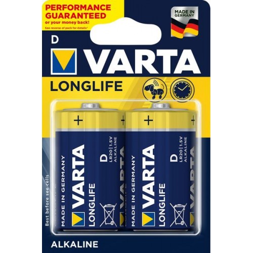 Элемент питания Varta LONGLIFE LR20 D 2BL Alkaline 1.5V (4120) (2...